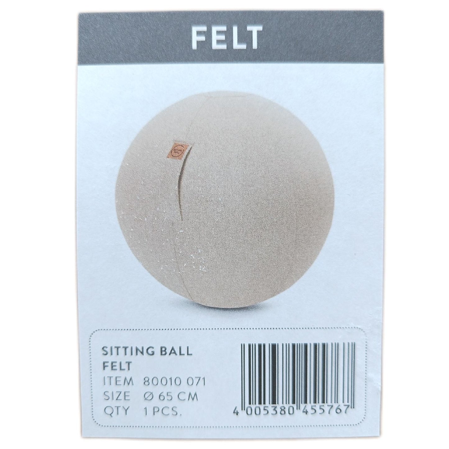Sitting Ball Gymnastikball Sport und Freizeit Felt Beige 65 cm Fitness Training