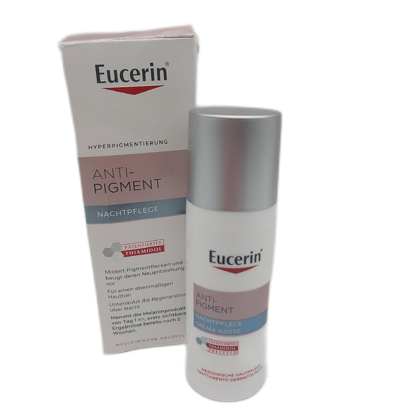 Eucerin Nachtpflege Gesichtspflege Anti Pigment reichhaltige Creme mit Thiamidol gegen