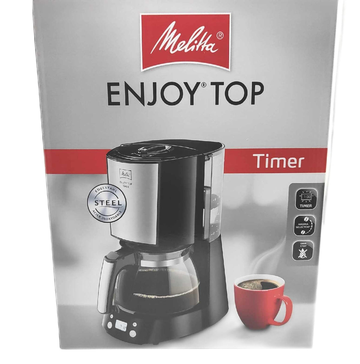Melitta Enjoy Top Filterkaffeemaschine mit Timerfunktion Filterkaffeeautomat schwarz