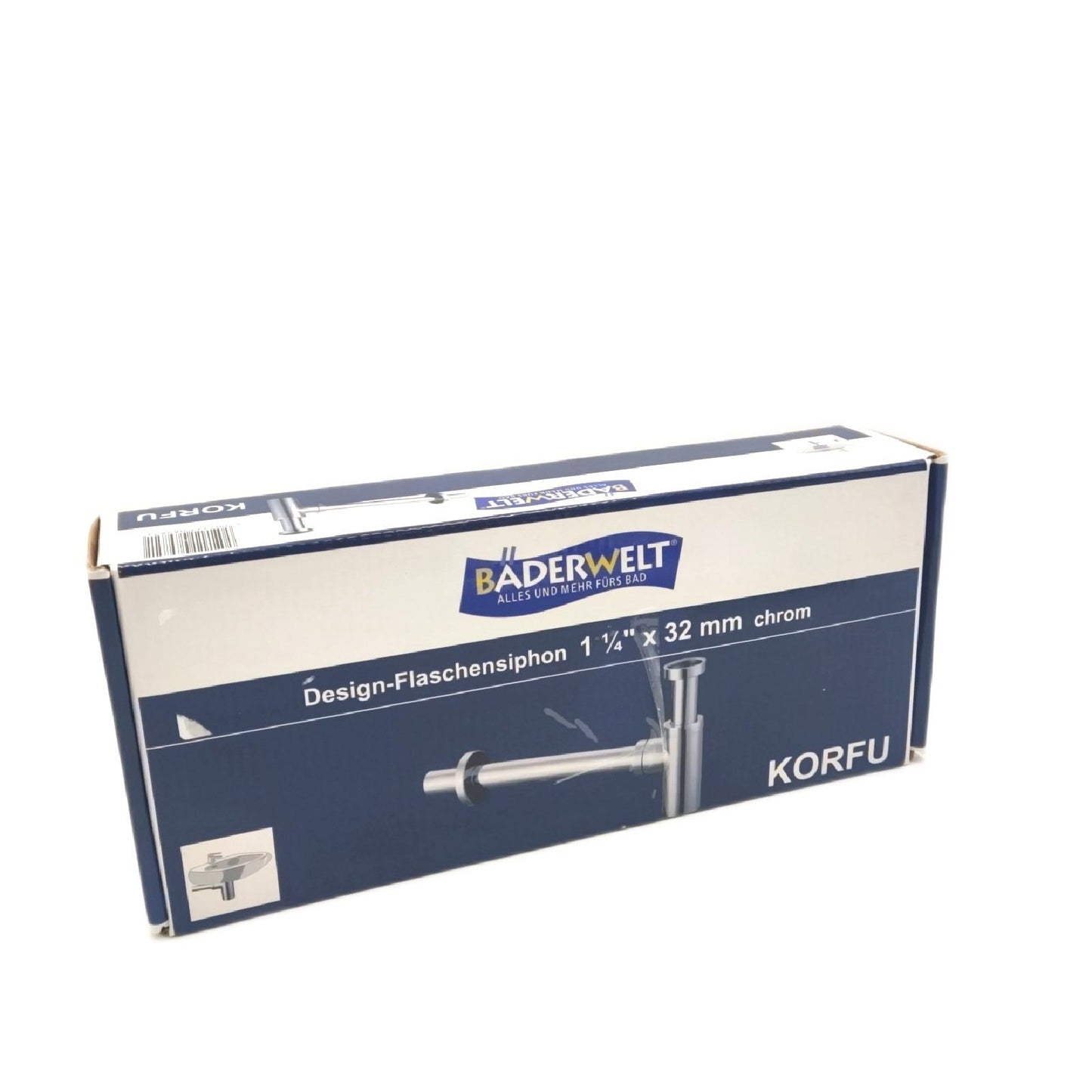 Bäderwelt Waschtisch Siphon Sanitär Korfu Durchmesser 32 mm Verchromt hochwertig langlebig