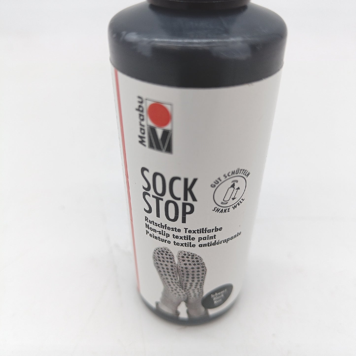 Marabu Antirutsch Farbe Bastelfarbe Sock Stop Gummiartig Schwarz rutschfest für Text