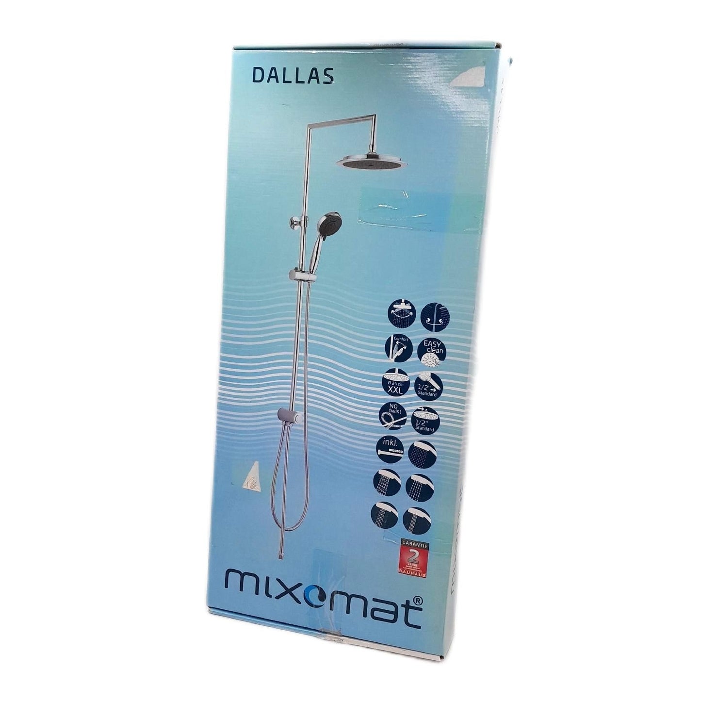 Mixomat Überkopfbrausen-Set Dallas (Mit Umsteller, Höhenverstellbar: 82 - 140 cm