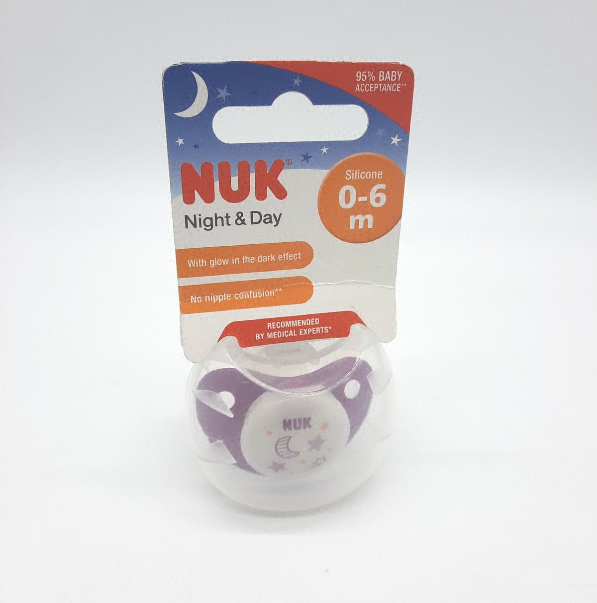Nuk Night Day Schnuller Silikon 0 6 Monate mit Leuchteffekt Baby Beruhigungssauger