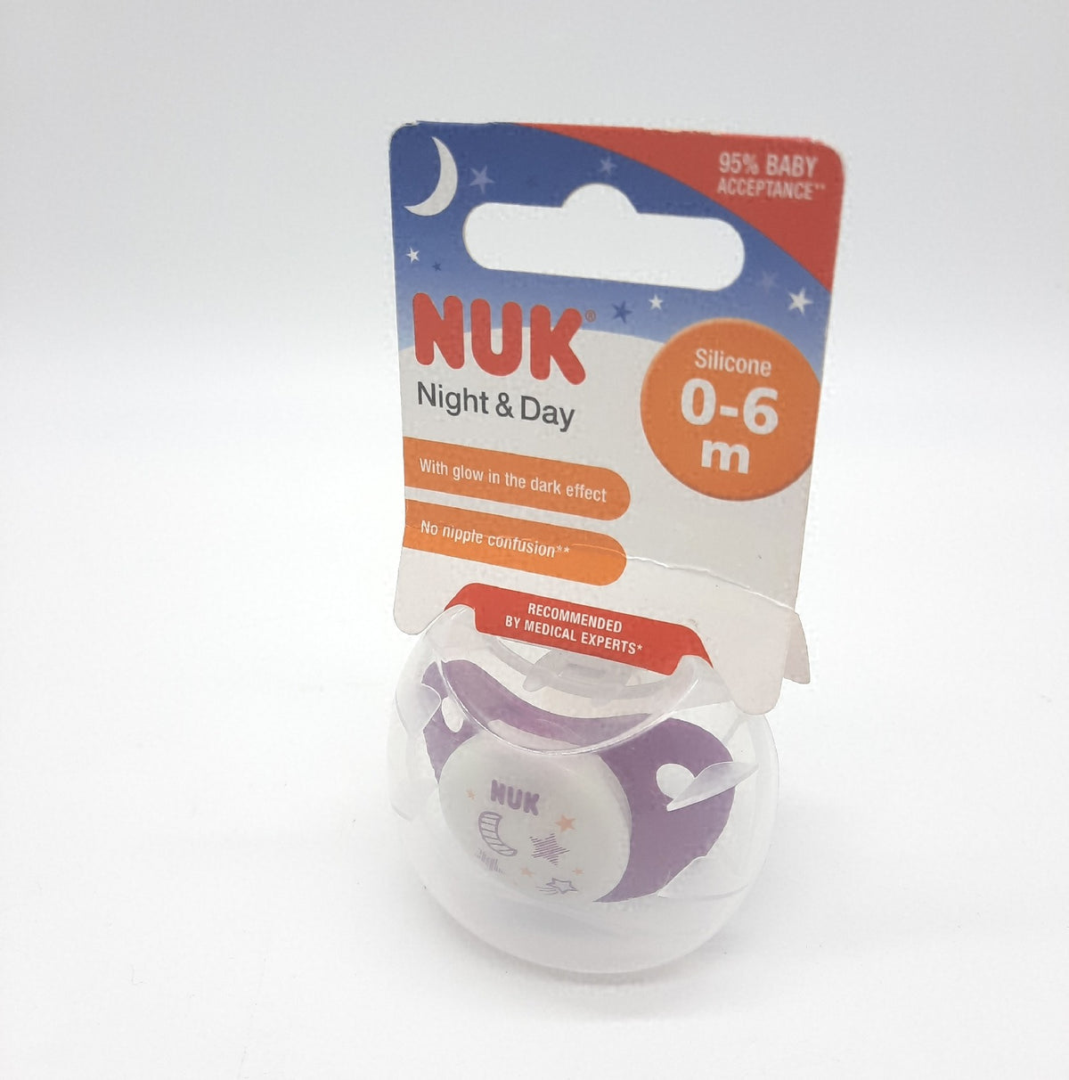 Nuk Night Day Schnuller Silikon 0 6 Monate mit Leuchteffekt Baby Beruhigungssauger