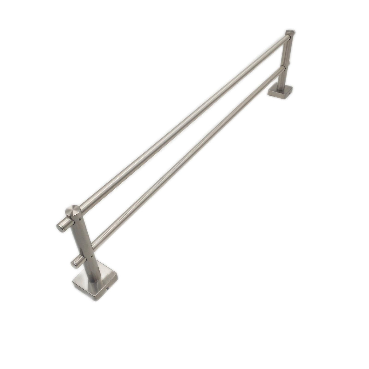 Lenz Badetuchhalter Badezimmerzubehör Sky Doppelbreite 65 cm Nickel Matt Handt