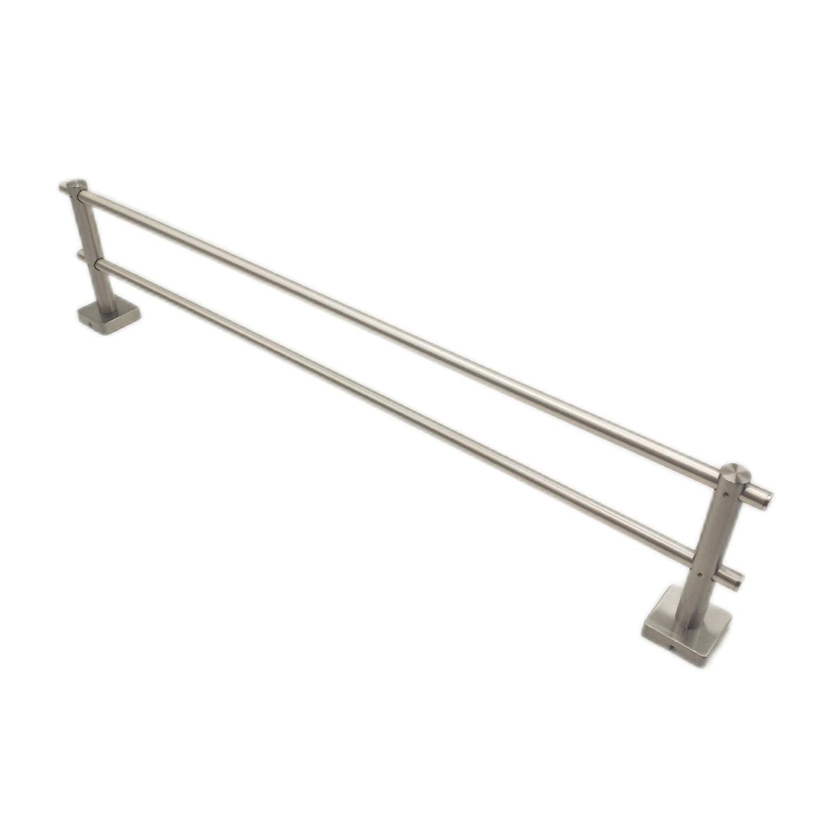 Lenz Badetuchhalter Badezimmerzubehör Sky Doppelbreite 65 cm Nickel Matt Handt