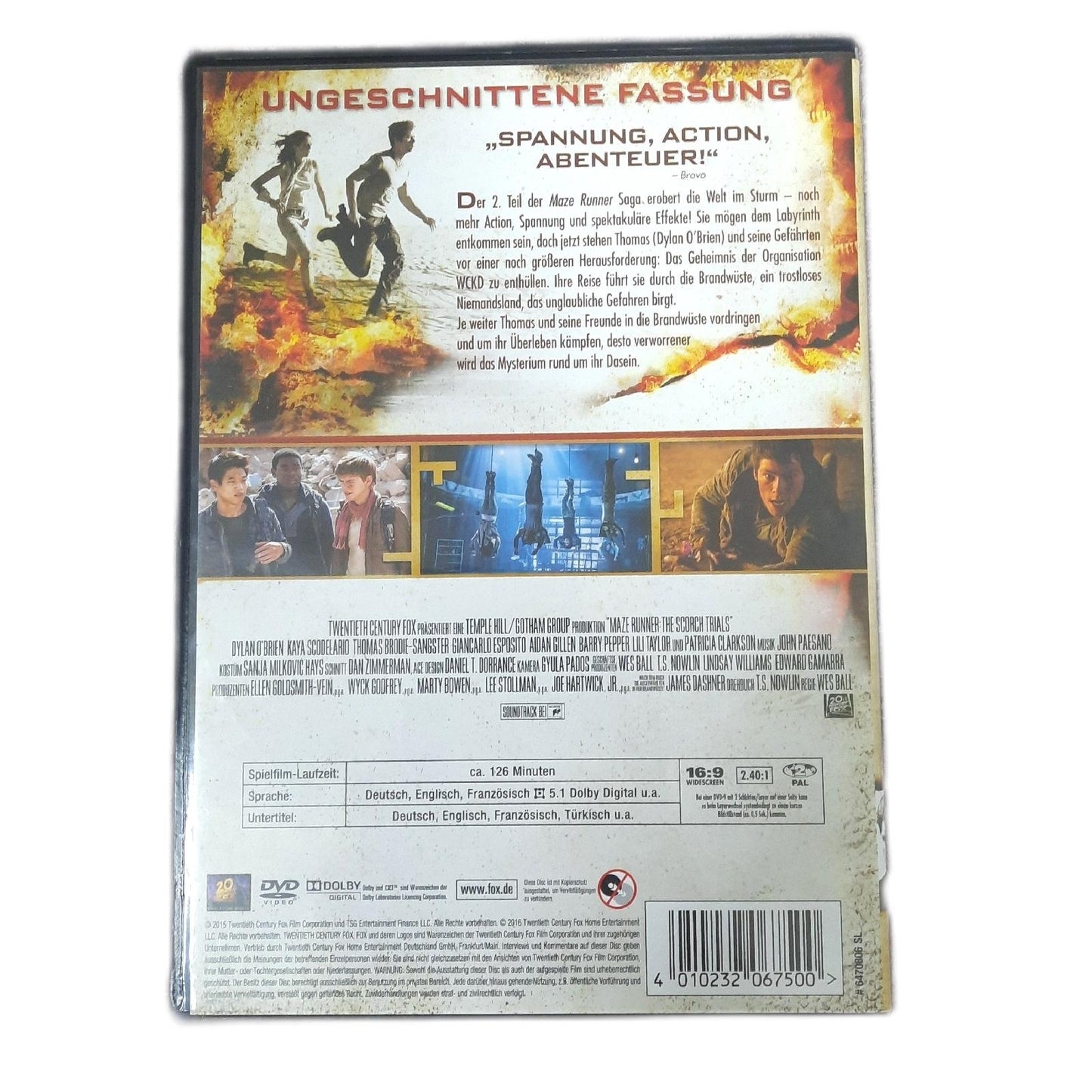 MAZE RUNNER 2 Die Auserwählten in der Brandwüste, Dylan O'Brien, Deutsch