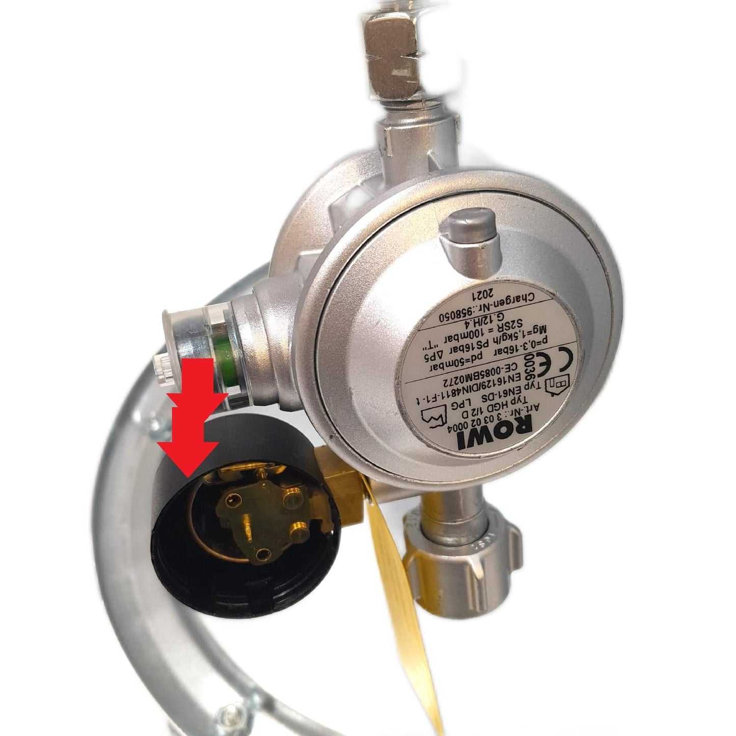 Gasheizer Blue Flame Premium Plus 42 kW Weiss Gehaeuse verdellt Manometer