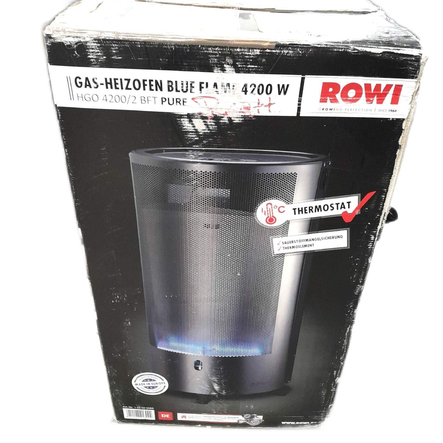 ROWI Gas Heizgerät Heizung Blue Flame 4200 Watt Leistungsstark Energieeffizient