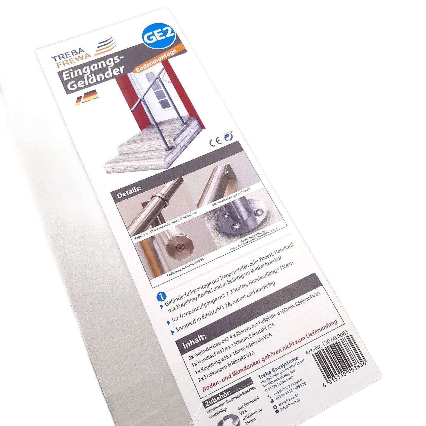 Treba Frewa Geländerset GE2 (Oberbodenmontage, Edelstahl V2A, Grau Metallic, LÃ