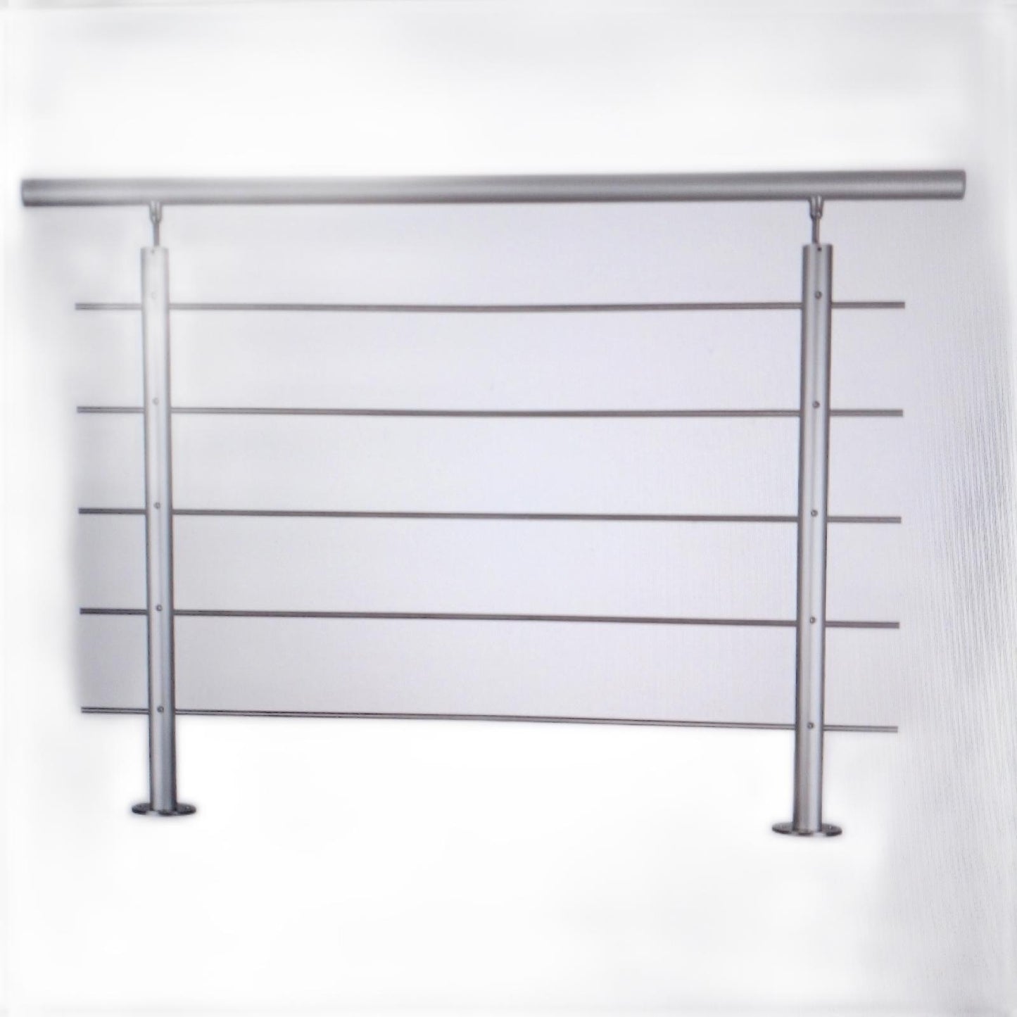Treba Geländerset Oberbodenmontage Aluminium Silber 1500 Meter Gartenzaun Set
