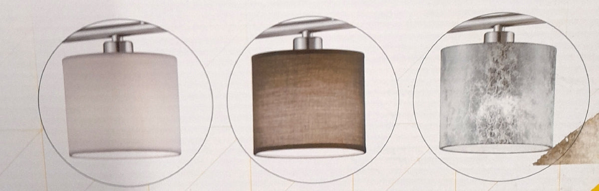Trio Leuchten Jojo Pendelleuchte Garda  305400479 Nickel matt  E14  Stoffschirm Goldfarbig  13.5 x 77 x 150 cm