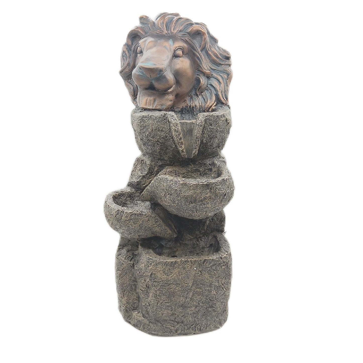 Silex Kunststeinbrunnen Garten Dekoration Löwe 335 x 29 x 815 cm Naturstein Optik Wasserfall