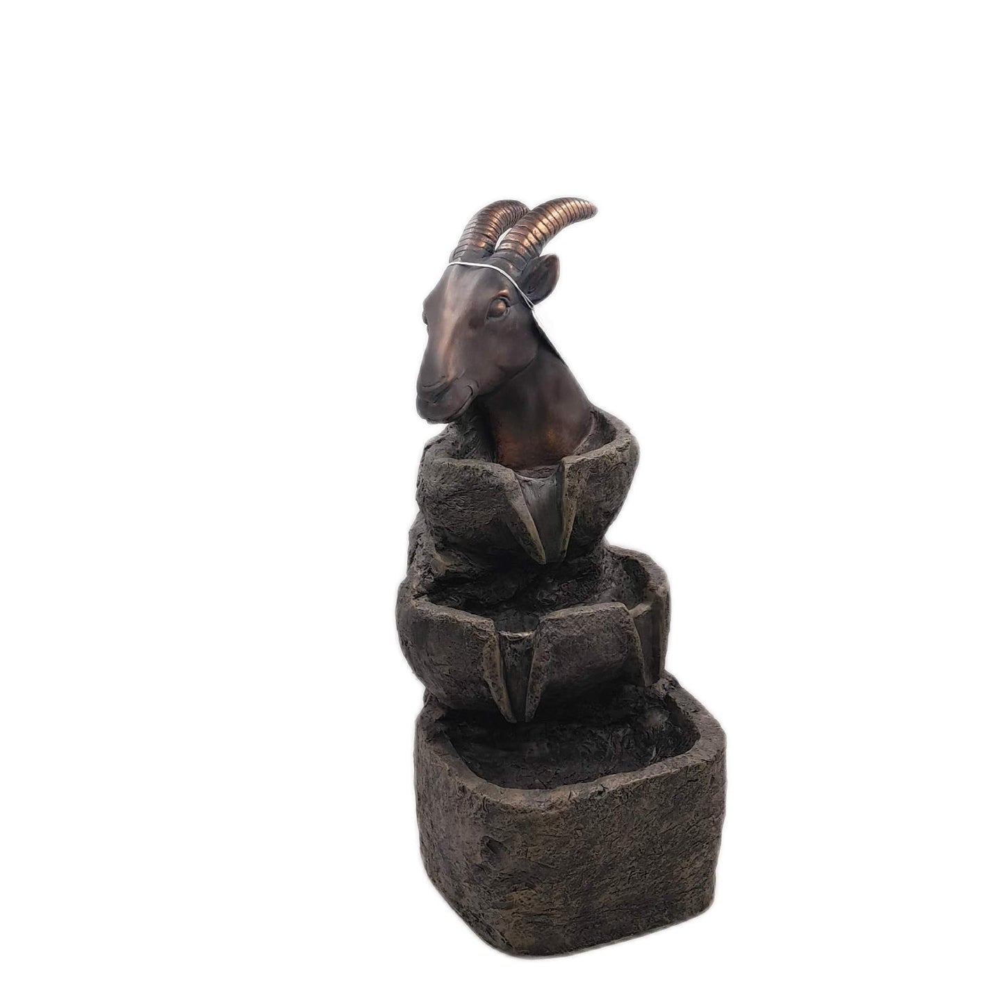 Silex Kunststeinbrunnen Garten Dekoration Steinbock 335 x 32 x