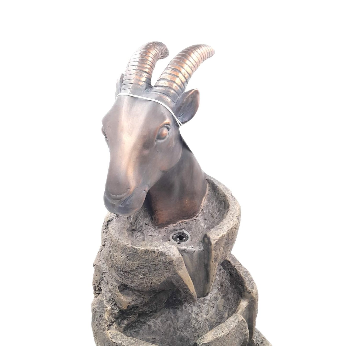 Silex Kunststeinbrunnen Garten Dekoration Steinbock 335 x 32 x