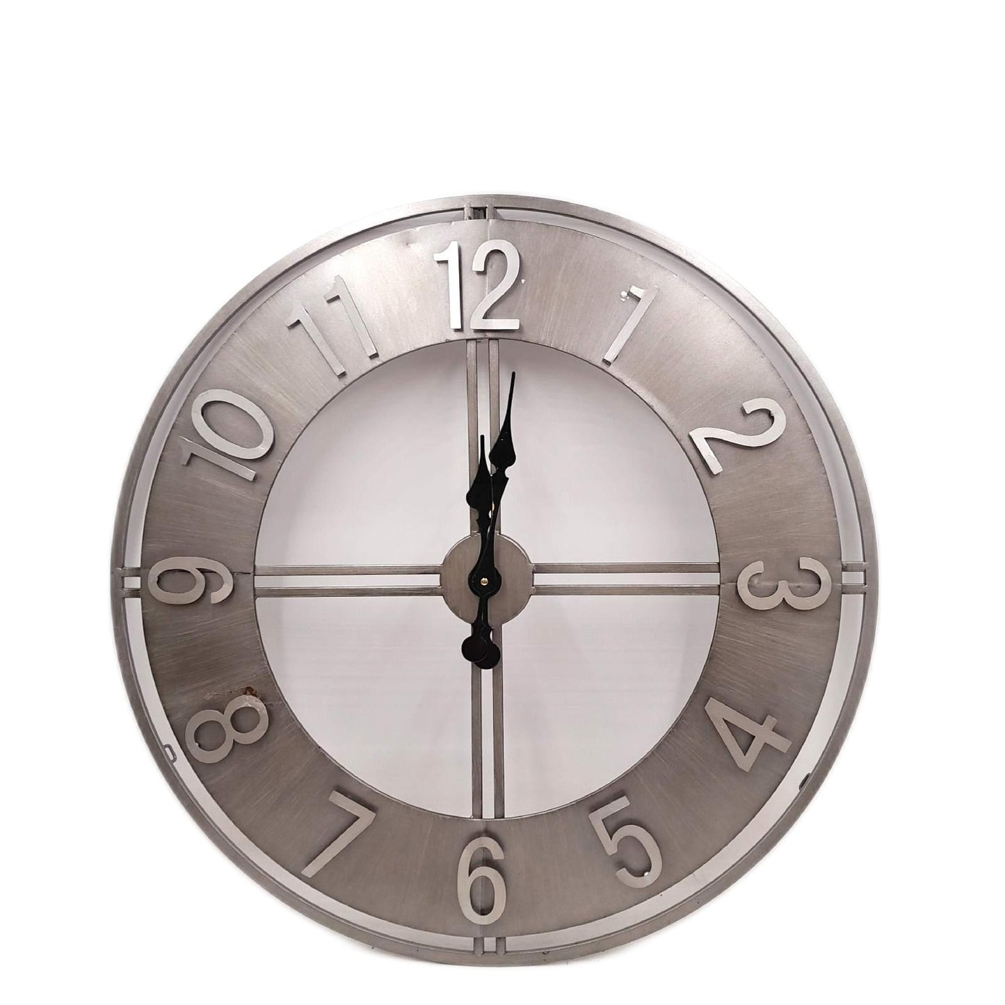 Hudson Wanduhr rund Wohnraum Uhr Grey Vintage Stil Durchmesser 78 cm groß