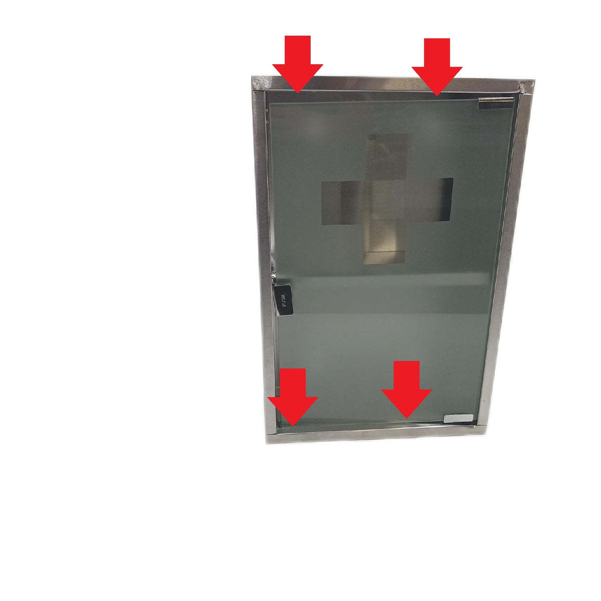 Medizinschrank Edelstahl 12 x 30 x 45 cm Apotheke Aufbewahrung Rahmen verzogen Kratzer