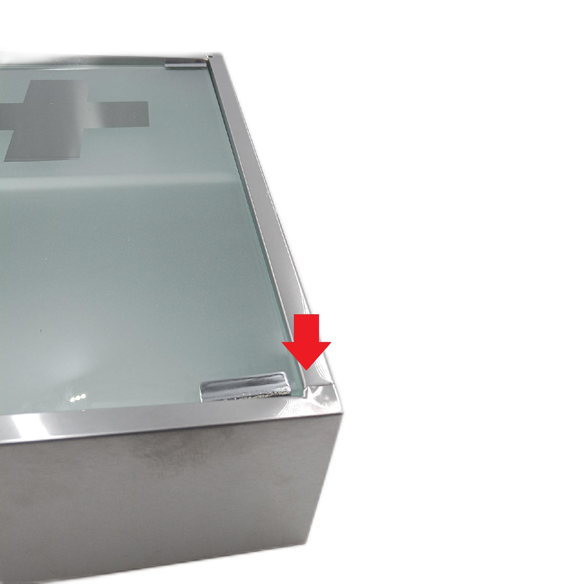 Medizinschrank Edelstahl 12 x 30 x 45 cm Apotheke Aufbewahrung Rahmen verzogen Kratzer