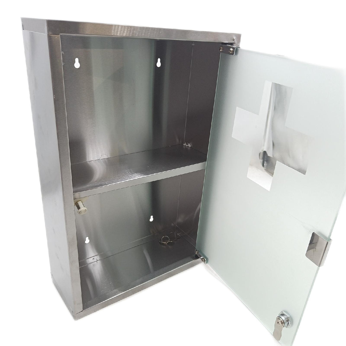Medizinschrank Edelstahl 12 x 30 x 45 cm Apotheke Aufbewahrung Rahmen verzogen Kratzer