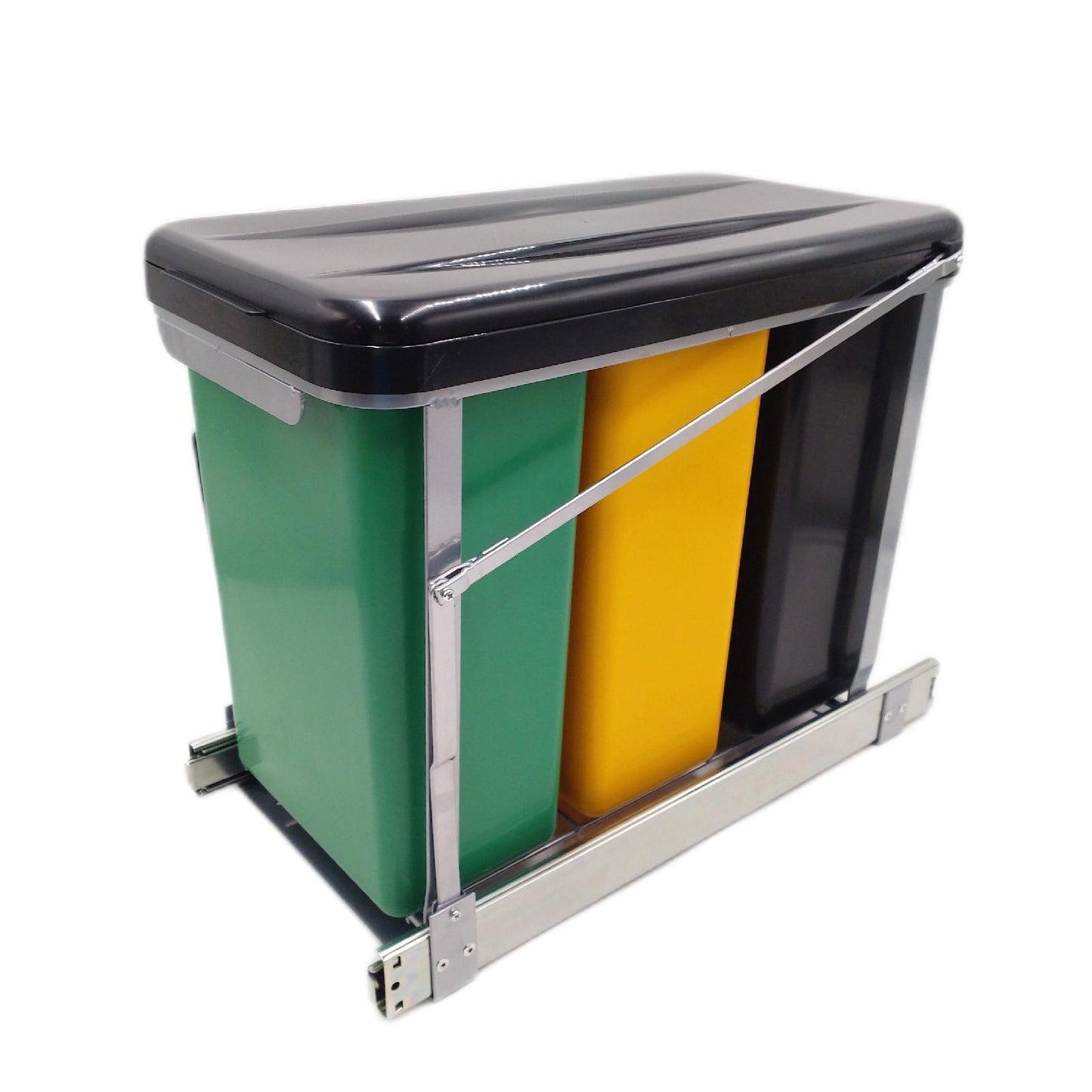 Venus Einbaum�lleimer 3 x 8 l, Gelb/Gr�n/Schwarz, Eckig, Kunststoff