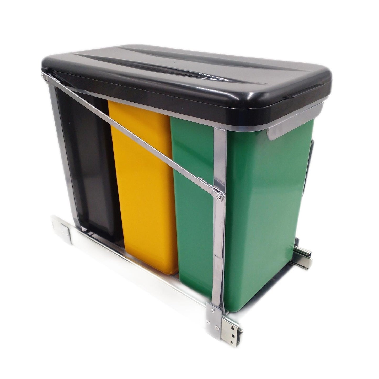 Venus Einbaum�lleimer 3 x 8 l, Gelb/Gr�n/Schwarz, Eckig, Kunststoff