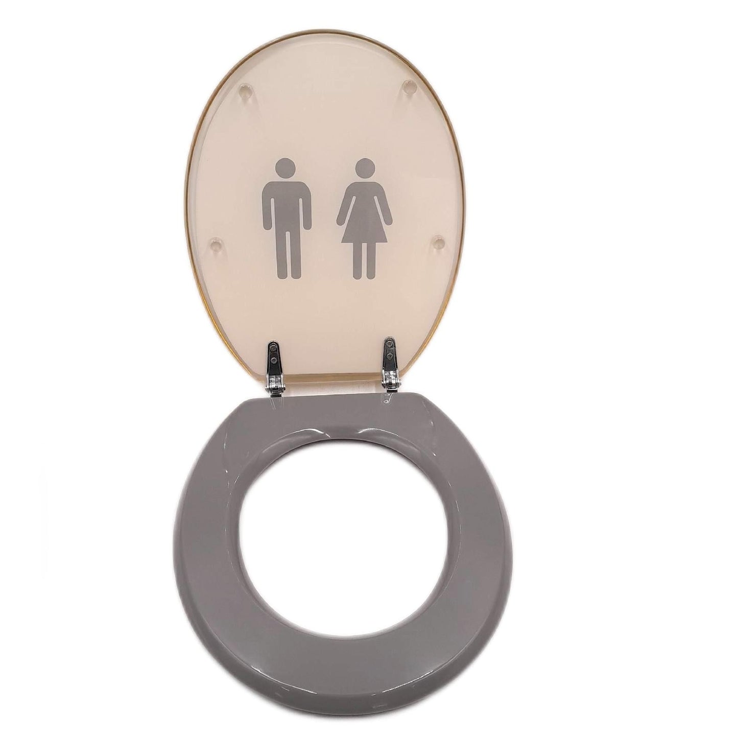 Poseidon WC Sitz Badezimmer Zubehör One Grau Polyresin komfortabler Toilettensitz langlebig hochwert