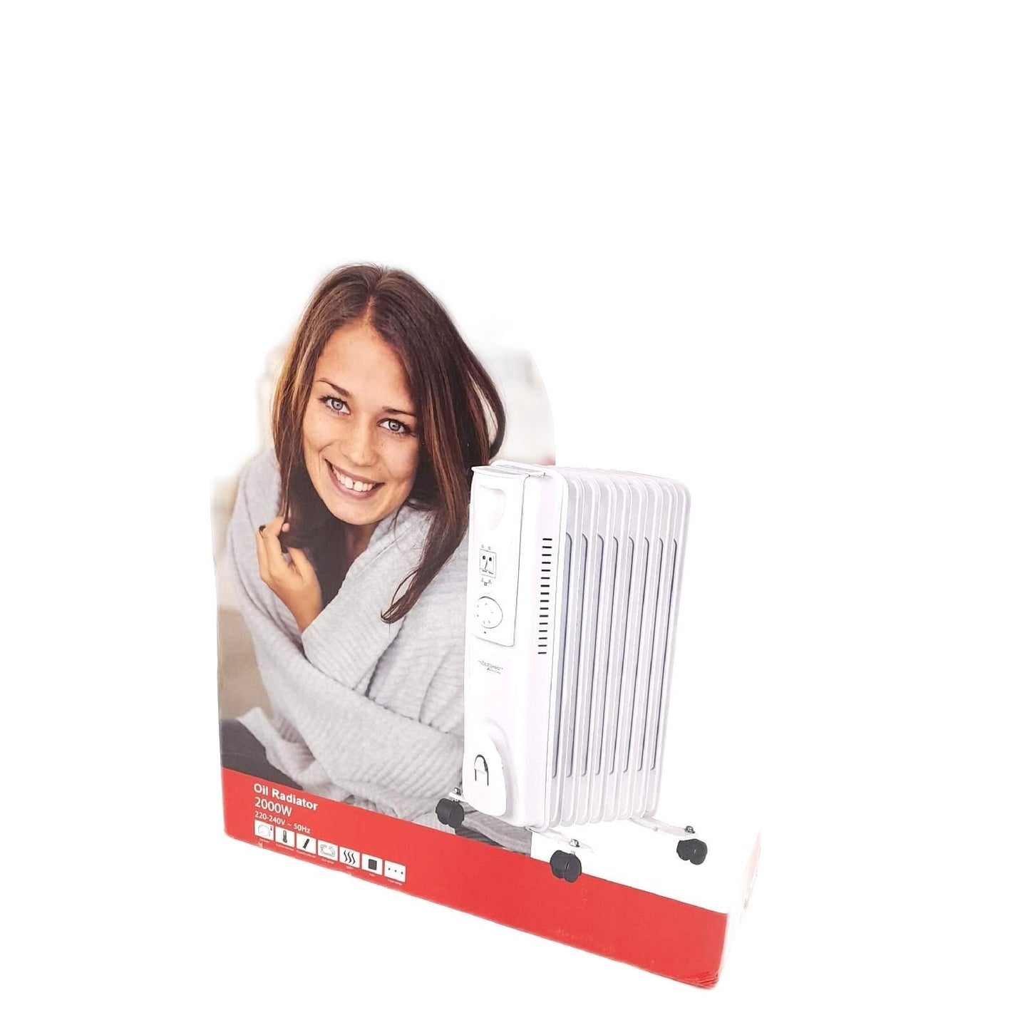 Voltomat Ölradiator Heizung Haushalt 2000 Watt Effizient Wärmegerät 9 Rippen Weiß