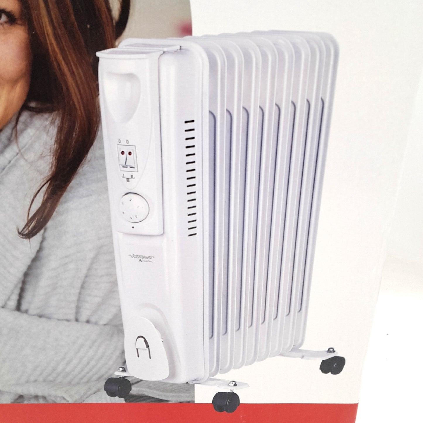 Voltomat Ölradiator Heizung Haushalt 2000 Watt Effizient Wärmegerät 9 Rippen Weiß