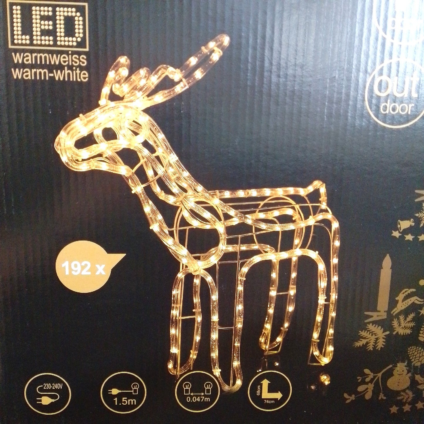 Tween Light LED Lichtschlauch Beleuchtung Außen Warmweiß Rentier Weihnachtsdeko Winterstimmung