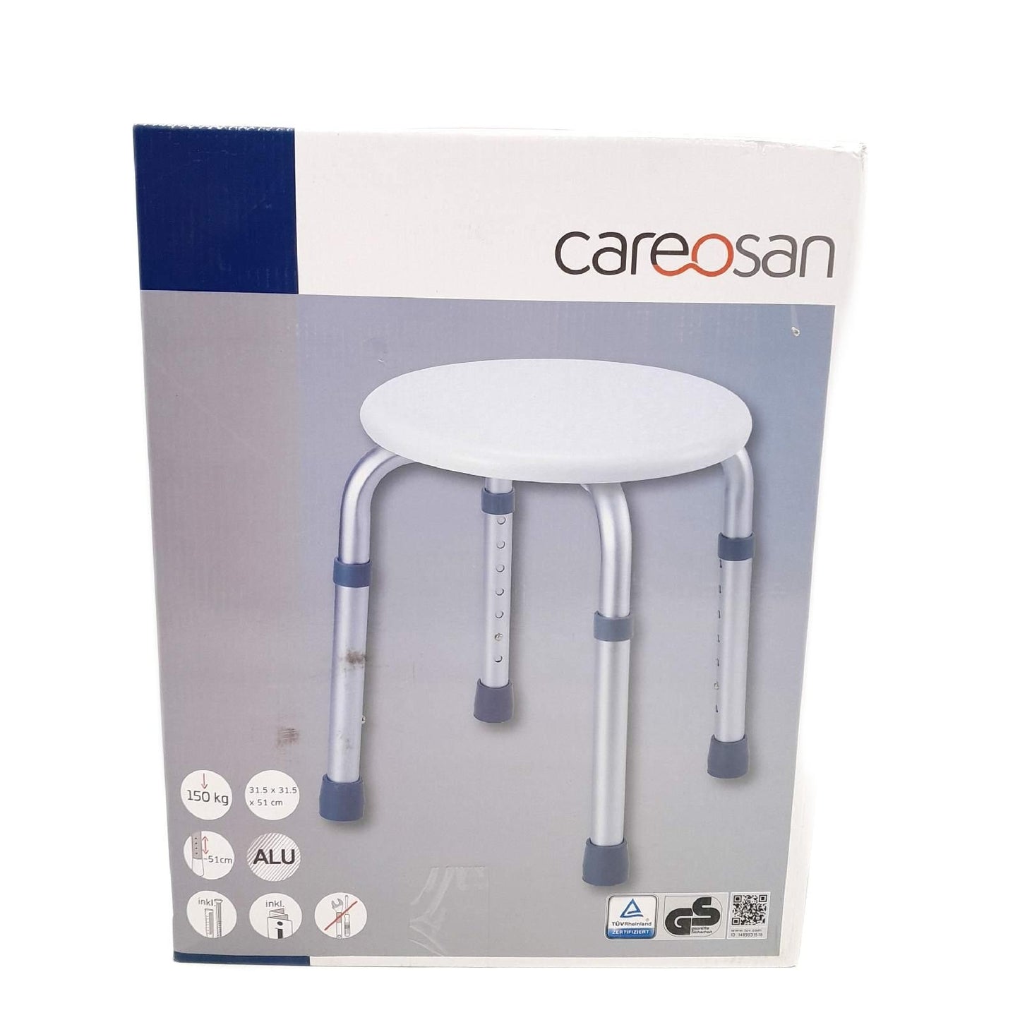 Careosan Badhocker Badmöbel Badzubehör Easy Comfort Plus höhenverstellbar stabil belastbar