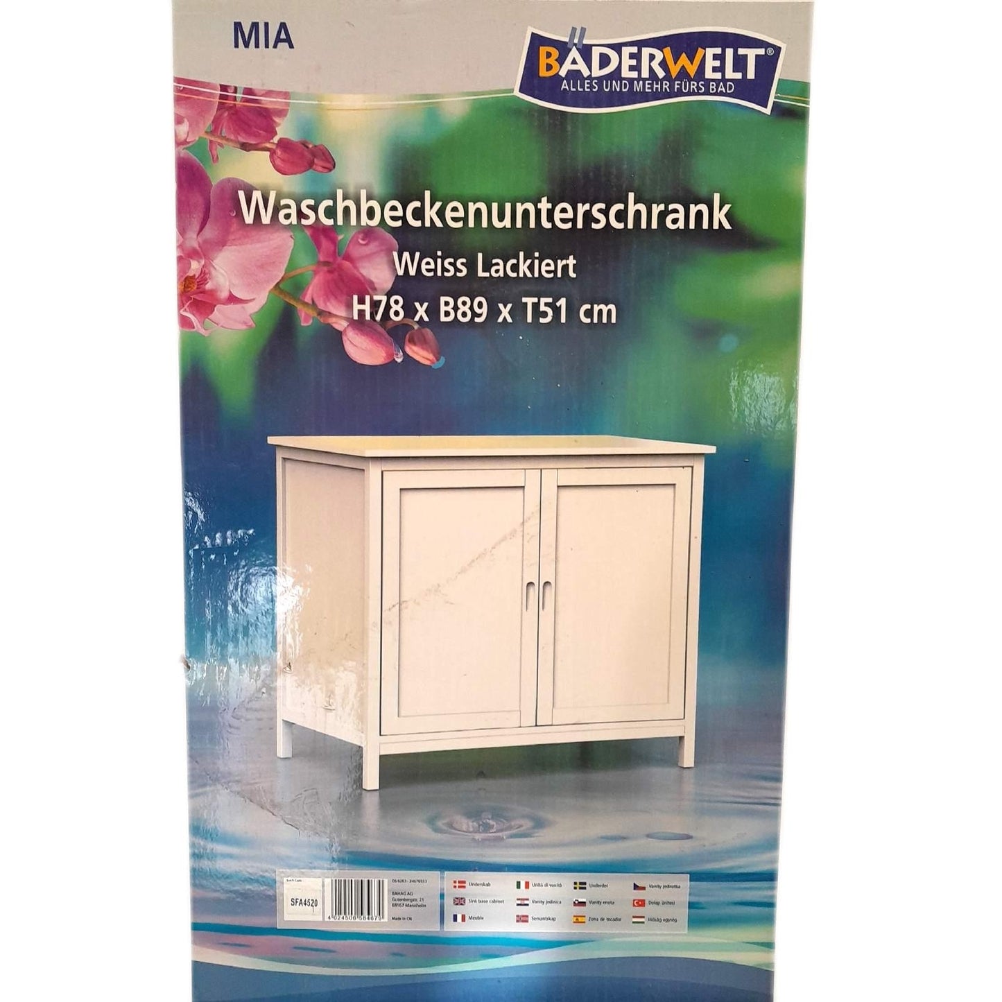 Riva Mia Waschtischunterschrank 51 x 89 x 77,5 cm, Wei?