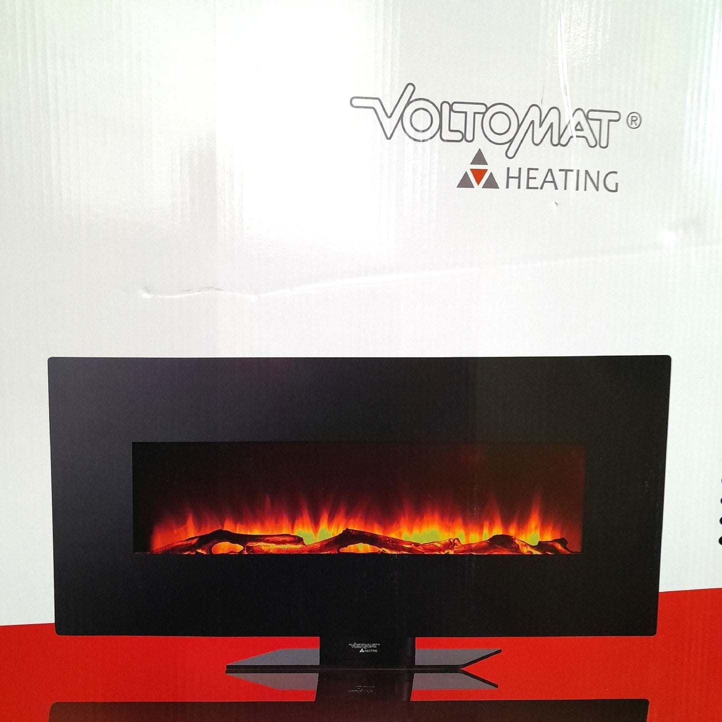 Voltomat Stand Kamin Heizung Flat Schwarz Heizgerät Wärmequelle modern Design energiesparend