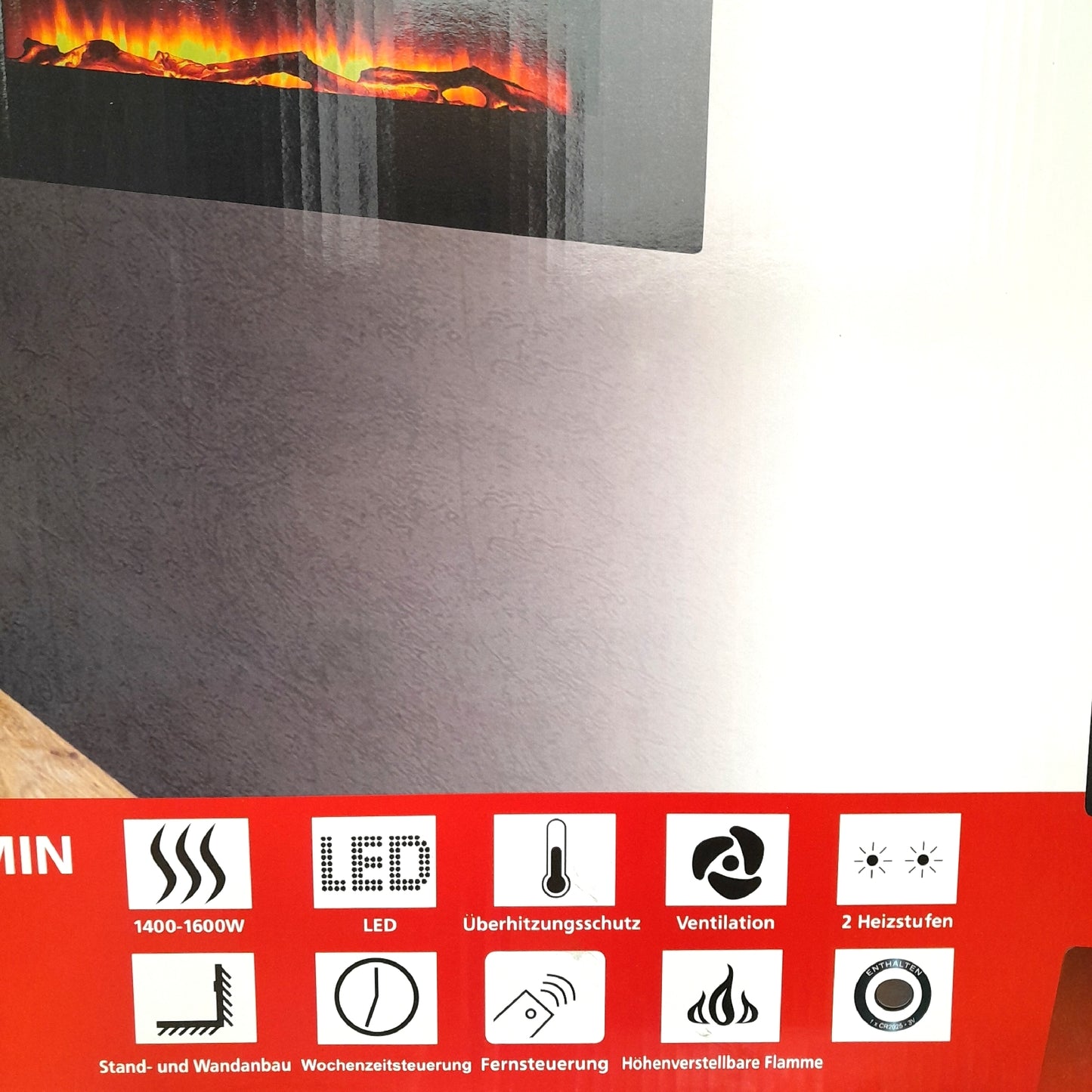 Voltomat Stand Kamin Heizung Flat Schwarz Heizgerät Wärmequelle modern Design energiesparend