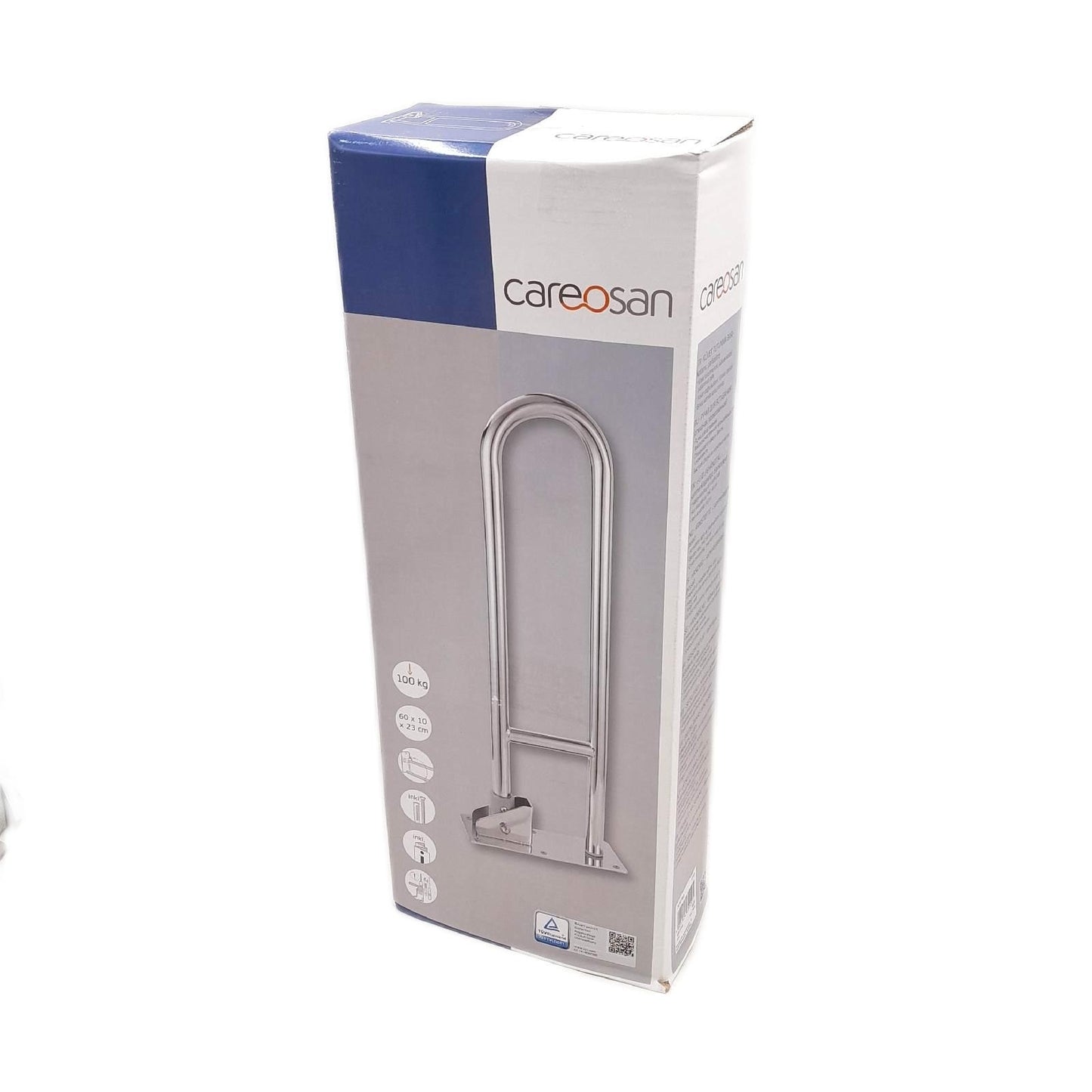 careosan WC Aufstehbügel Badezimmerhilfen 60 cm belastbar klappbar Chrom