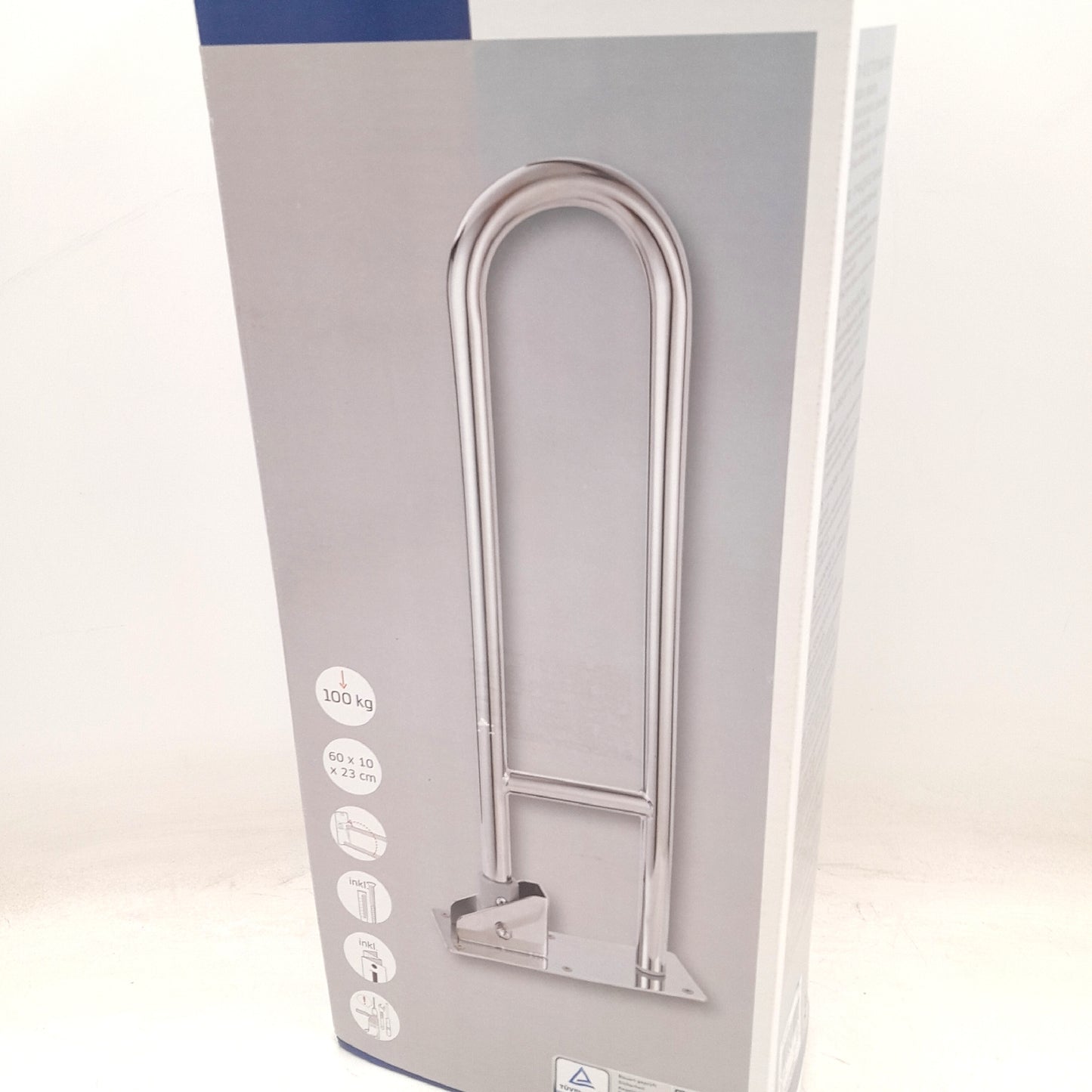 careosan WC Aufstehbügel Badezimmerhilfen 60 cm belastbar klappbar Chrom