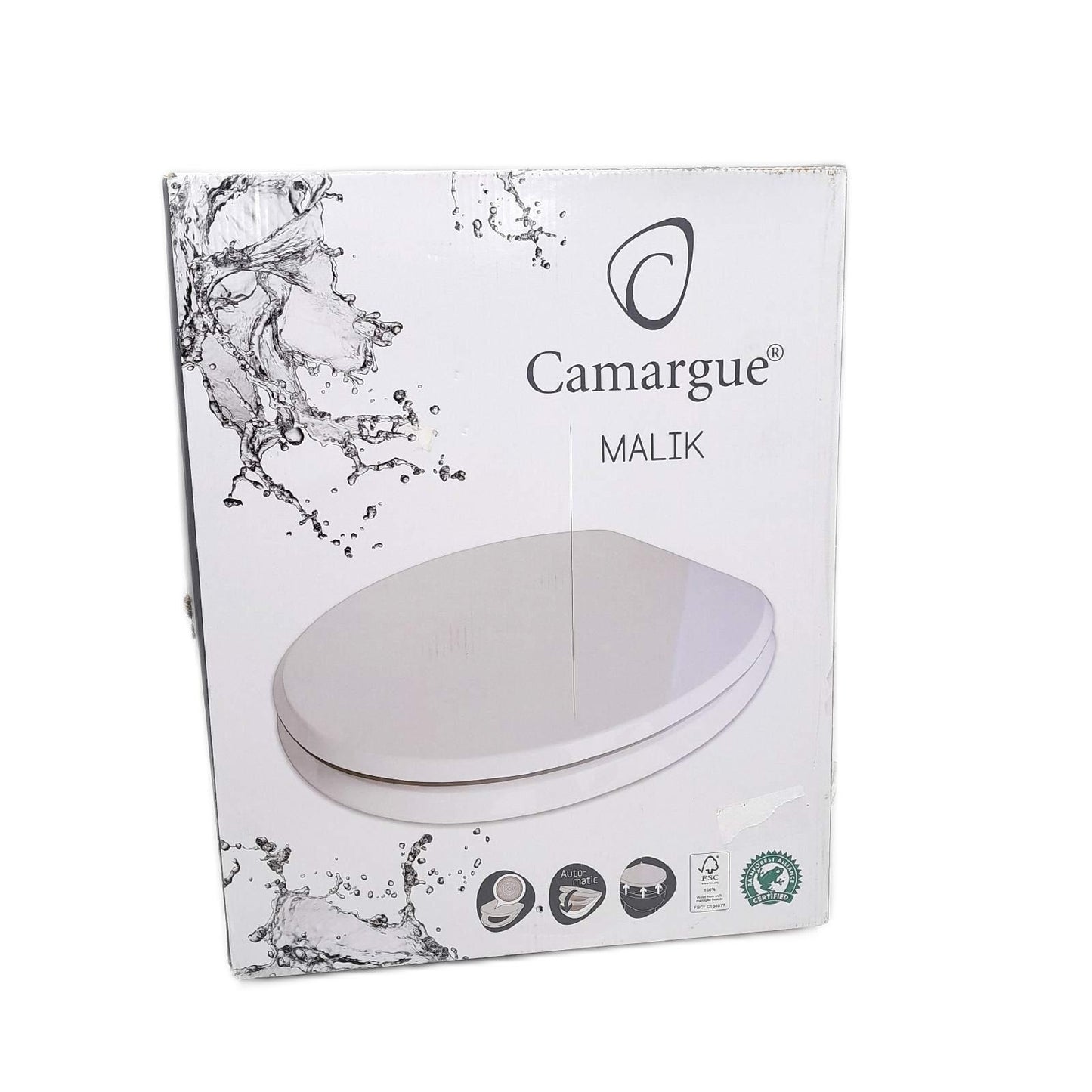 Camargue WC-Sitz Malik (Mit Absenkautomatik, Holzkern, Abnehmbar, Weiß)