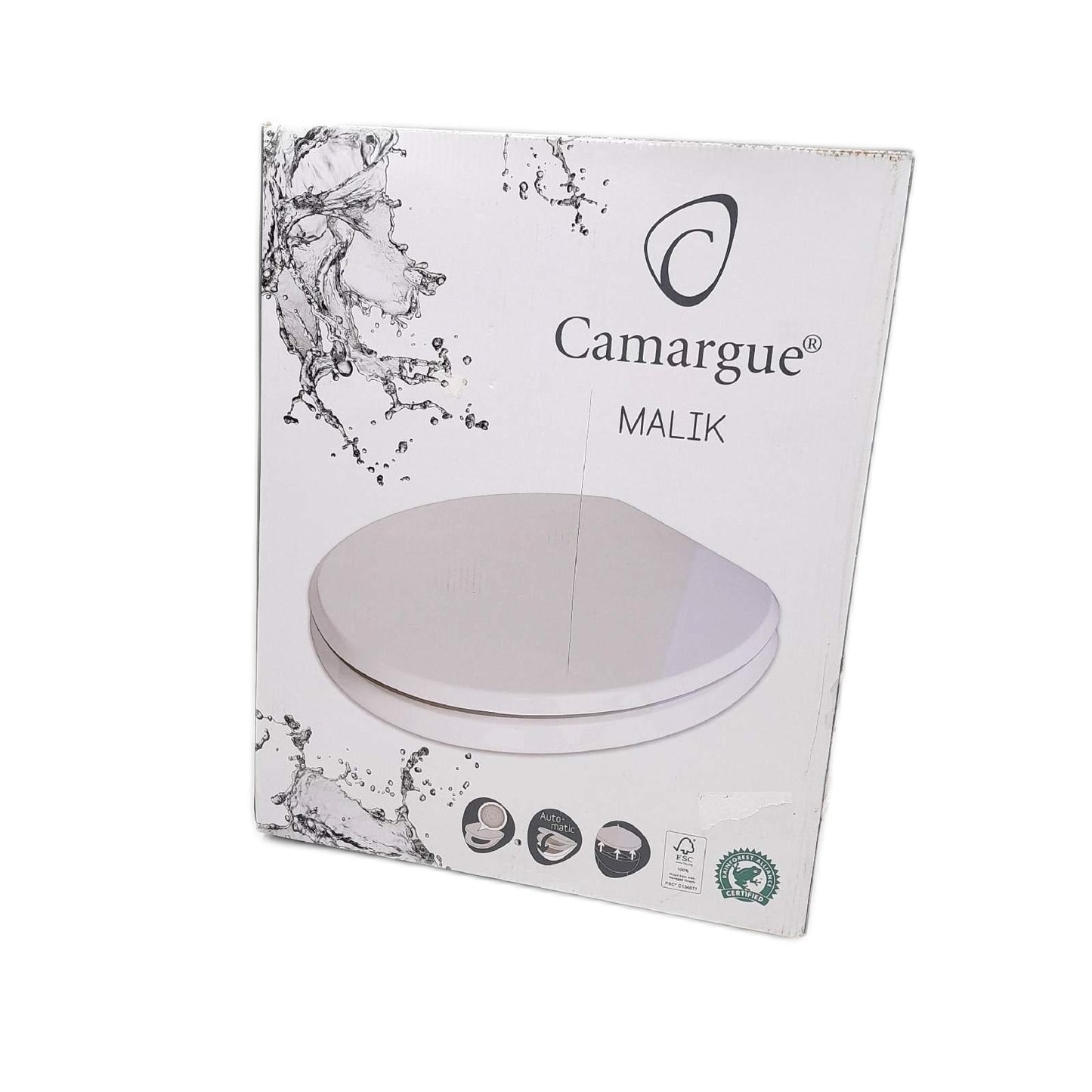Camargue WC-Sitz Malik (Mit Absenkautomatik, Holzkern, Abnehmbar, Weiß)