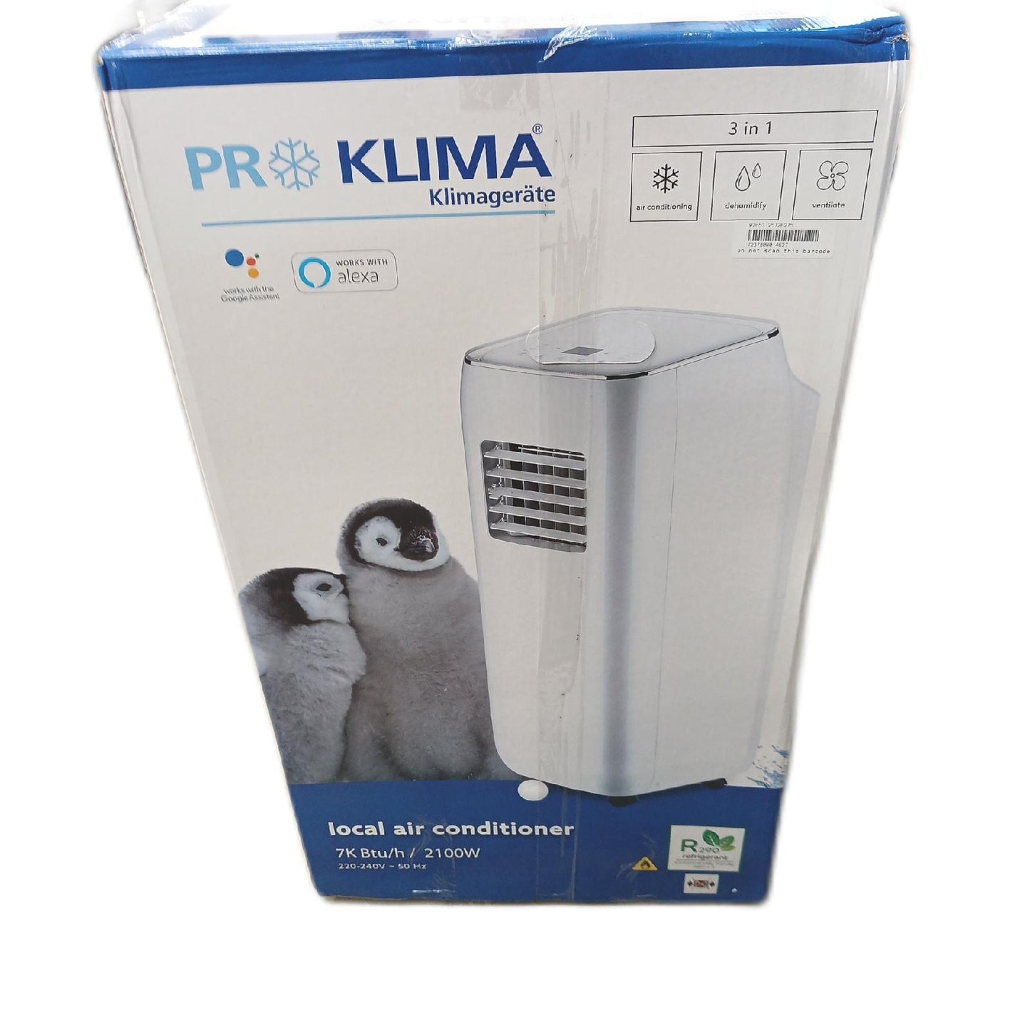 Proklima Mobiles Klimageraet Klimaanlagen Purity 7000 Raumkuehlung fuer bis 20 Quadratmeter