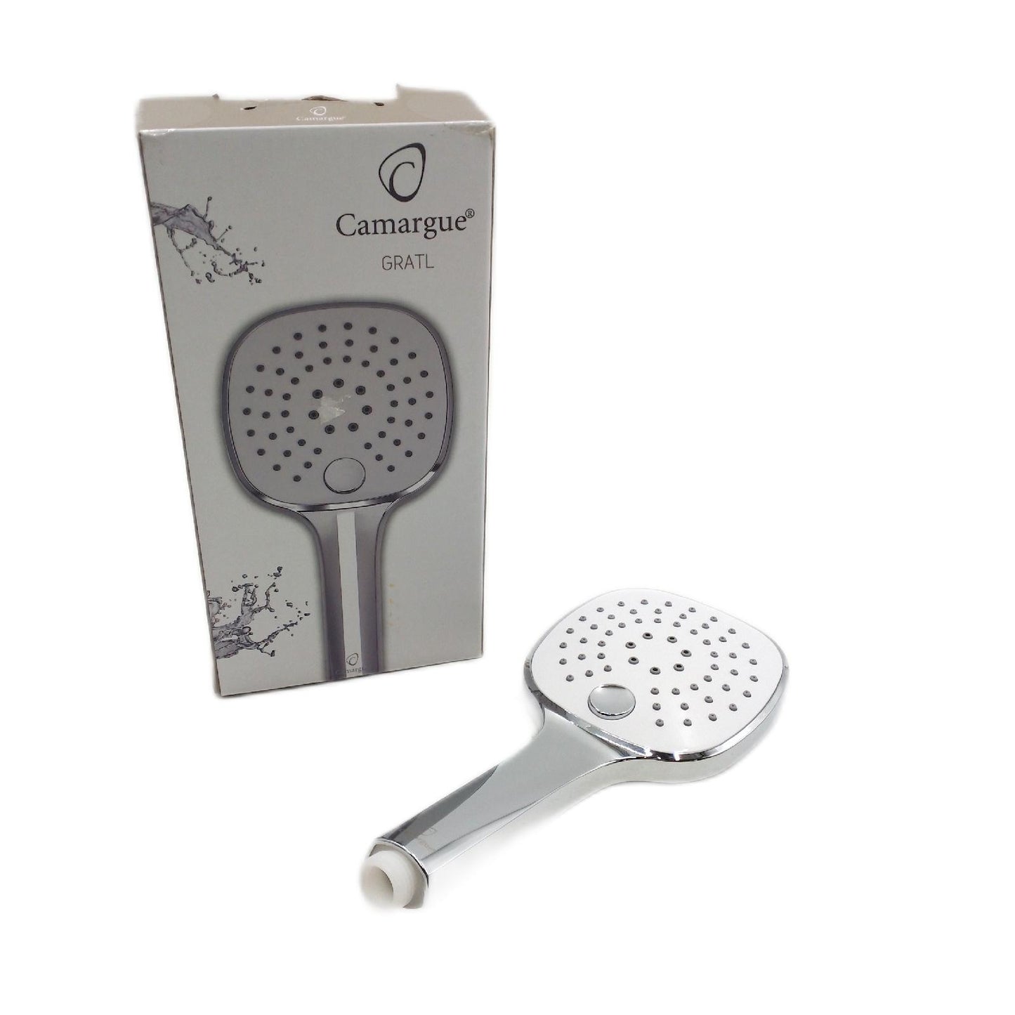 Camargue Handbrause Badarmaturen Gratl wei chrom Drei Funktionen Duschkomfort