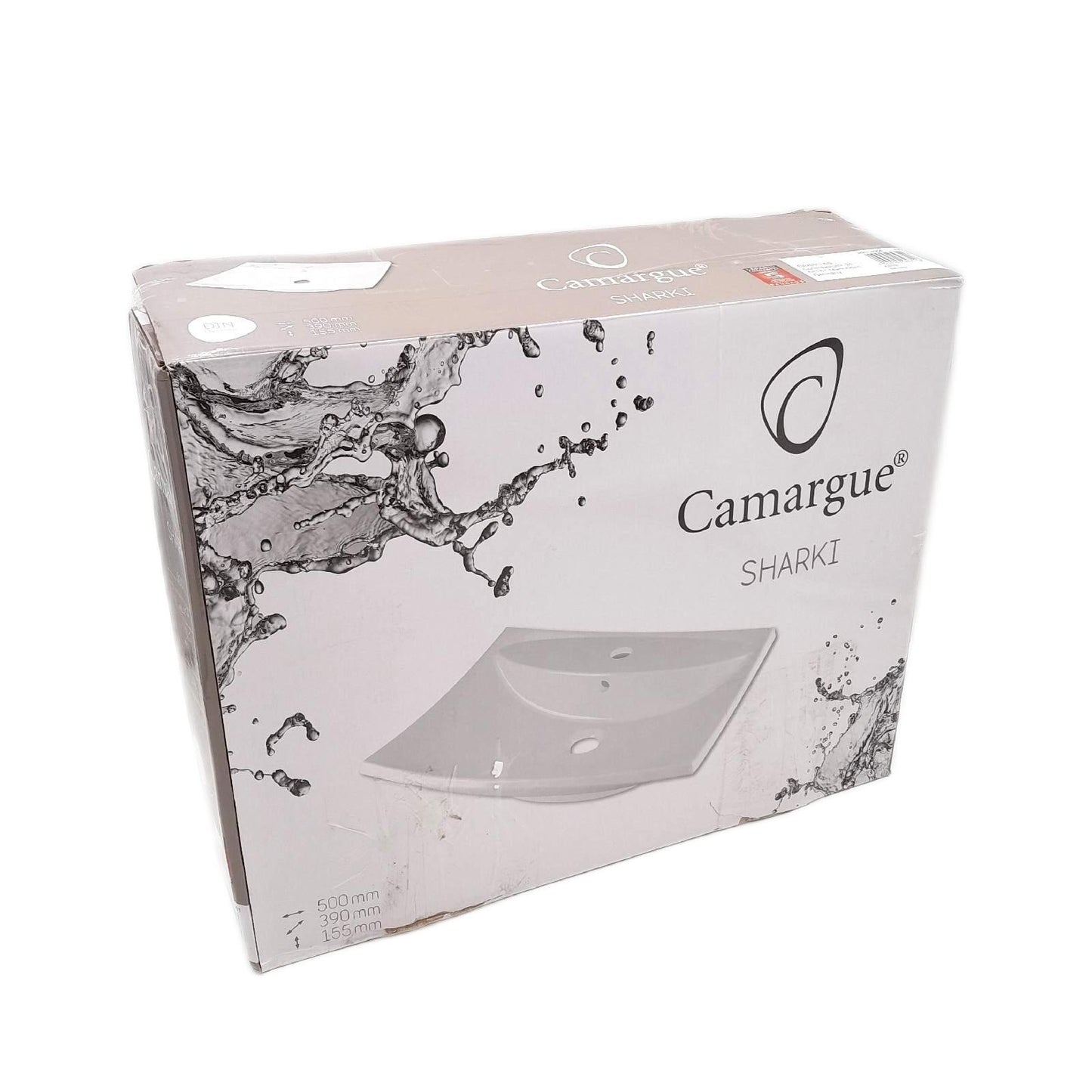 Camargue Waschbecken Badkeramik Sharki 50 x 39 cm Weiß Elegant Badezimmergestaltung