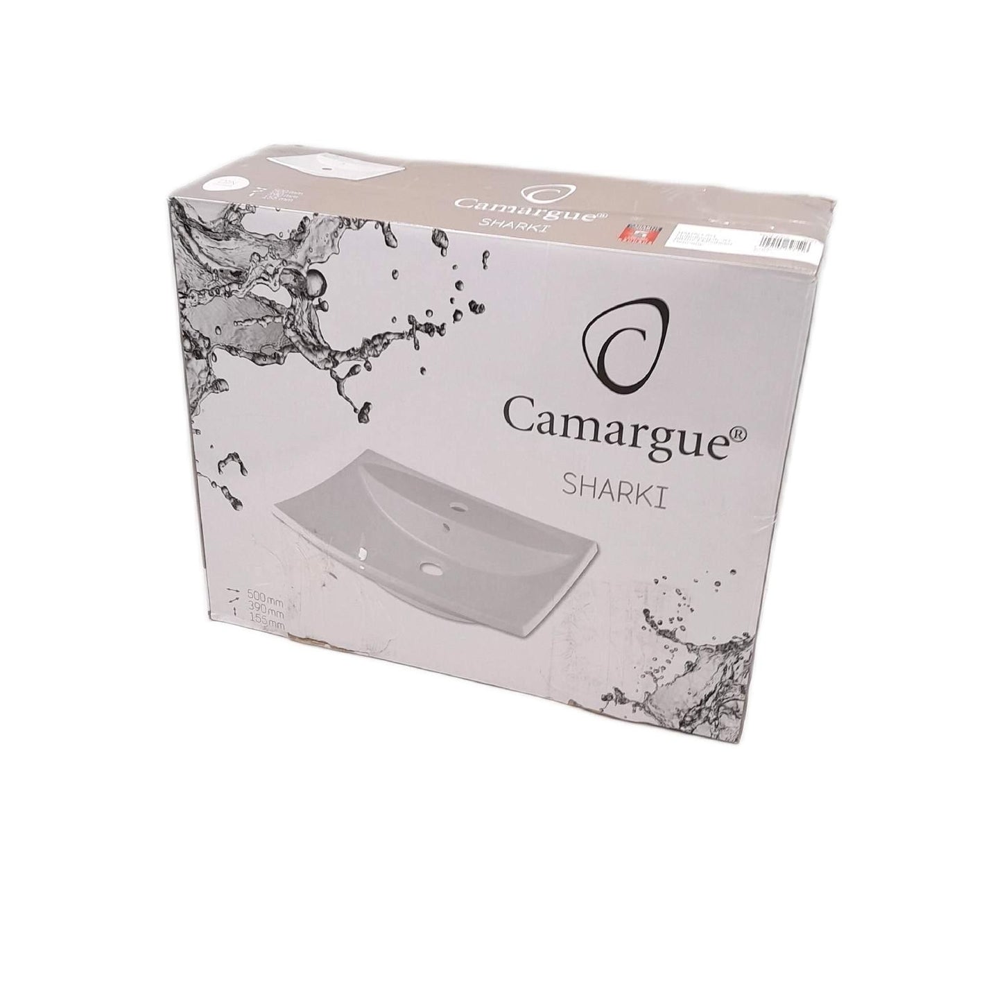 Camargue Waschbecken Badkeramik Sharki 50 x 39 cm Weiß Elegant Badezimmergestaltung