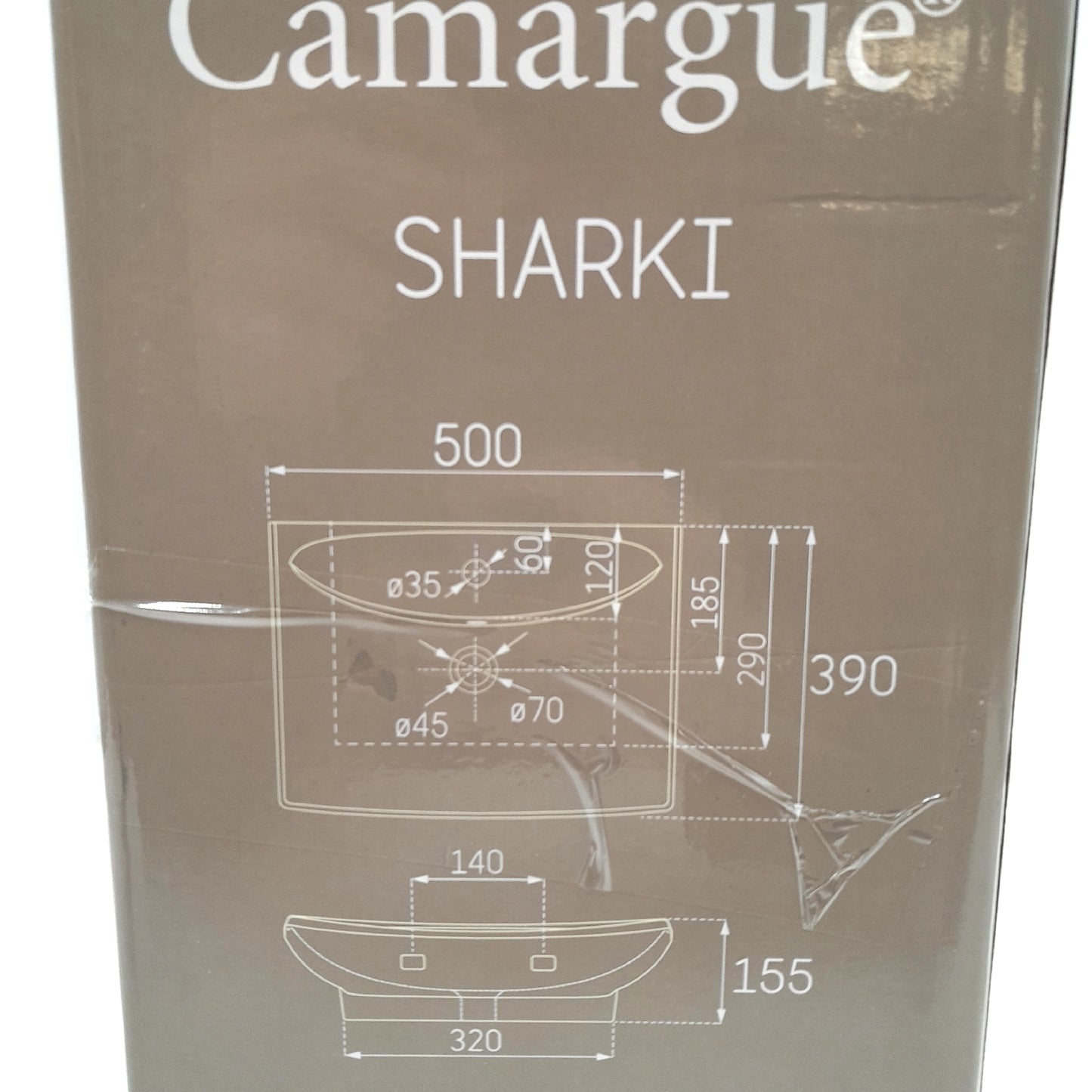 Camargue Waschbecken Badkeramik Sharki 50 x 39 cm Weiß Elegant Badezimmergestaltung