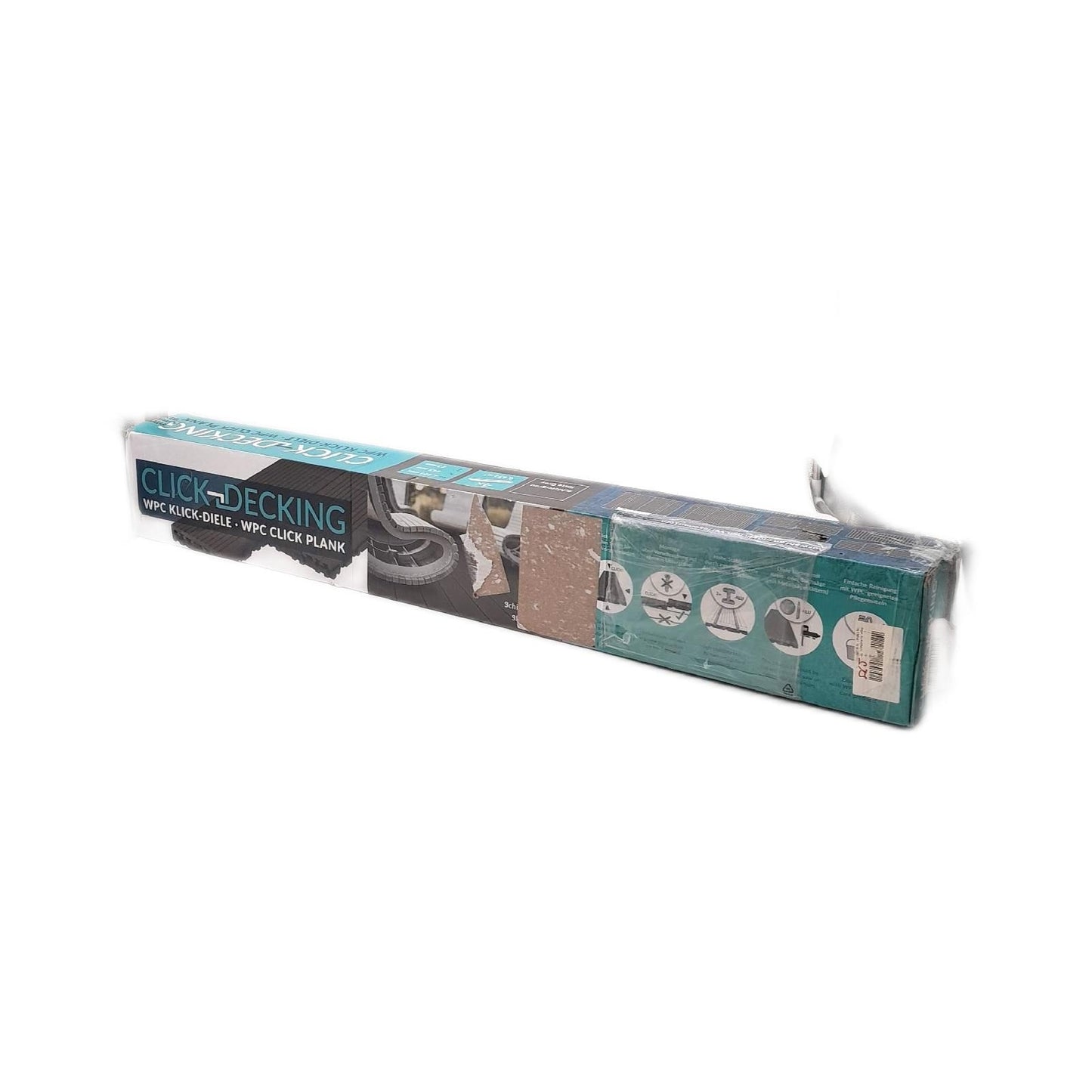 WPC-Terrassendiele mit Klicksystem Schiefergrau, 111,3 x 14 x 2,3 cm, 4er Pack
