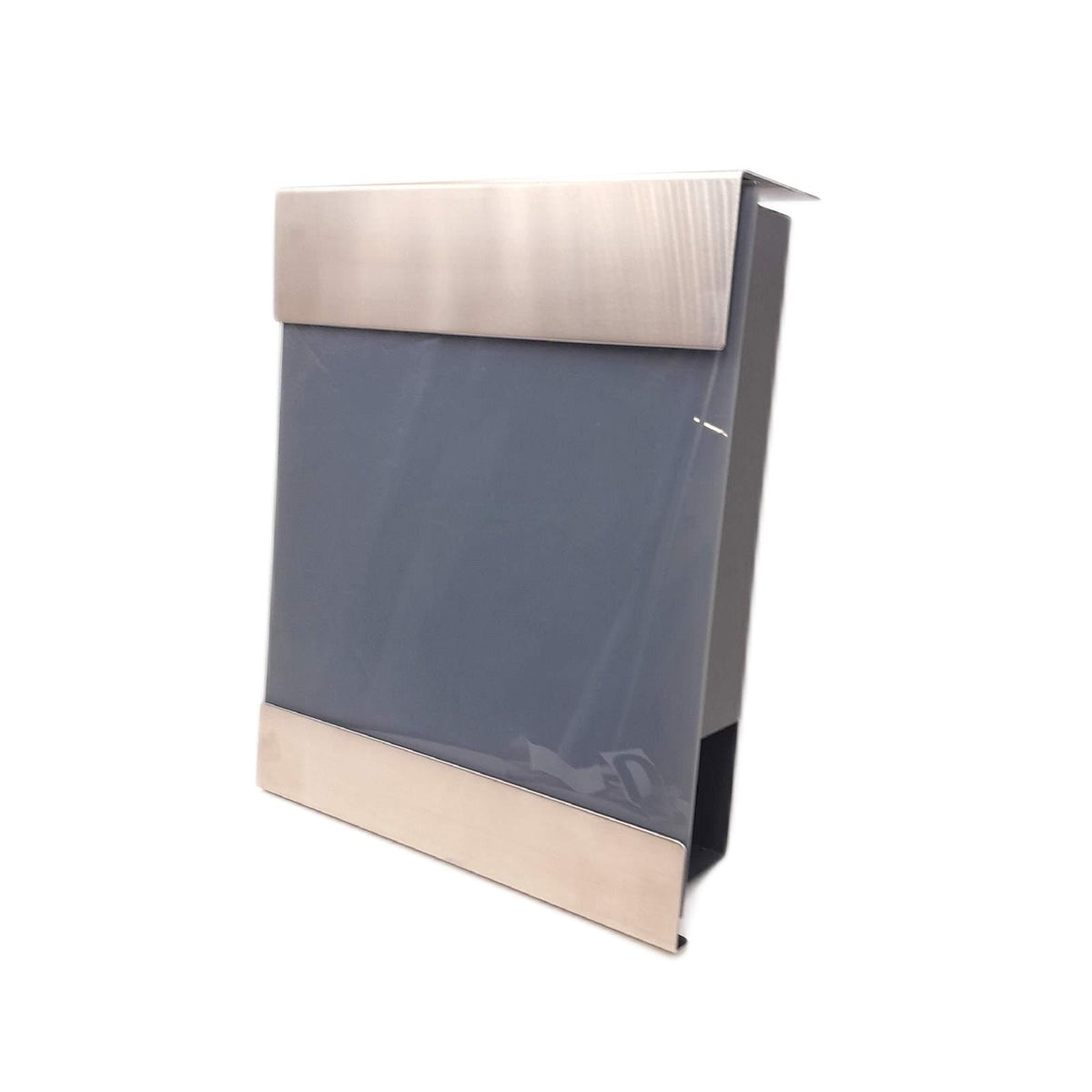 Cube Briefkasten Außenbereich Edelstahl Grau DIN C4 Maße 11 x 38 x 465 cm