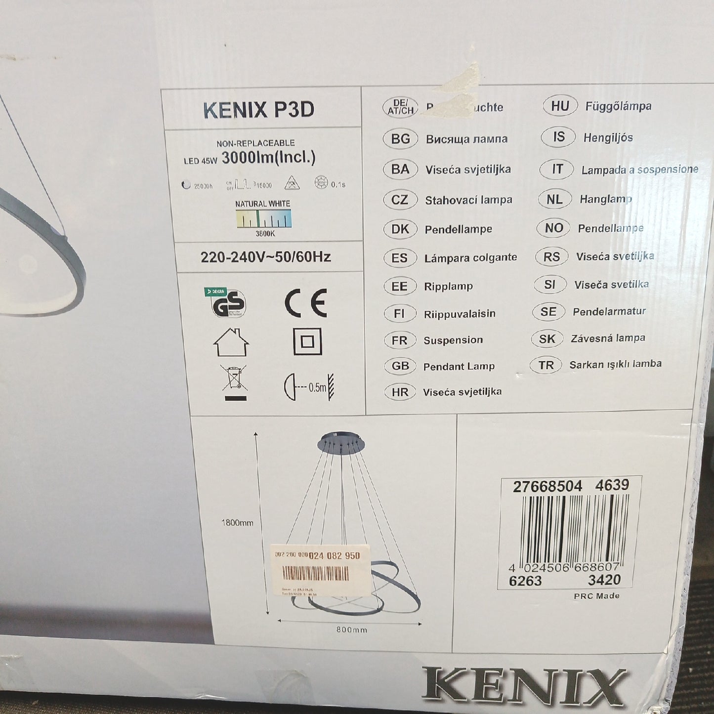Tween Light Pendelleuchte Beleuchtung Kenix Rund Schwarz 45 W Energieeffizient Deckenlampe