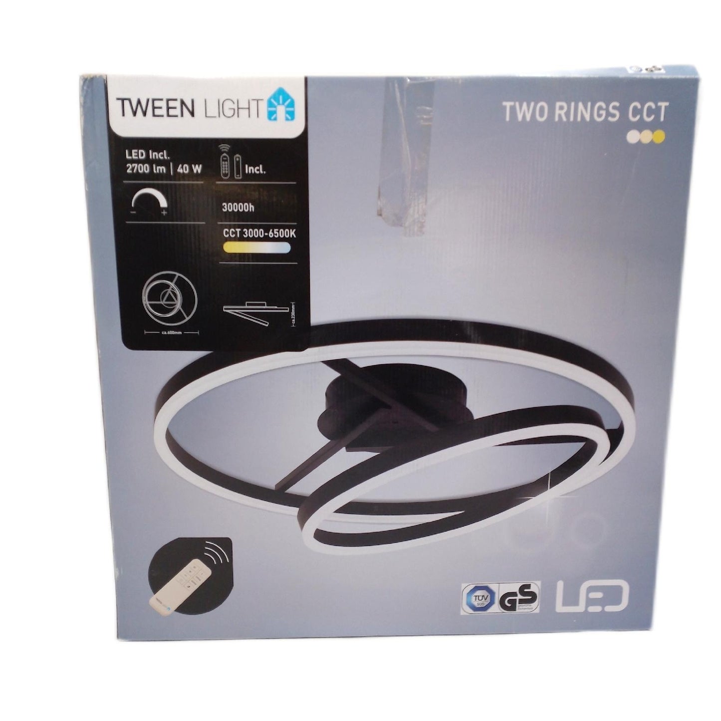 Tween Light Deckenleuchte LED Beleuchtung Two Rings 40 Watt Rund Wohnzimmerlampe