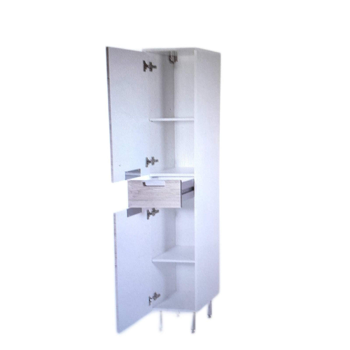 Schildmeyer Hochschrank Rilana 130511  weiß glanz / eiche sanremo Dekor  159 x 33 x 35 cm