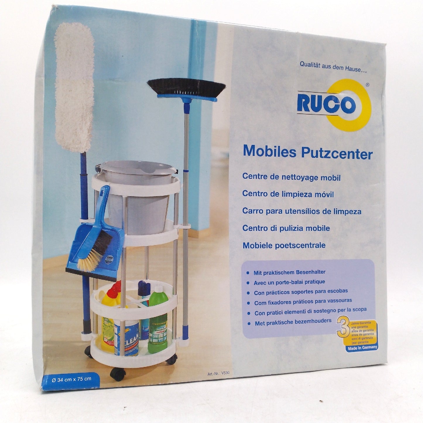 Ruco Reinigungswagen Haushaltsreinigung Ø x H 34 x 75 cm praktisch