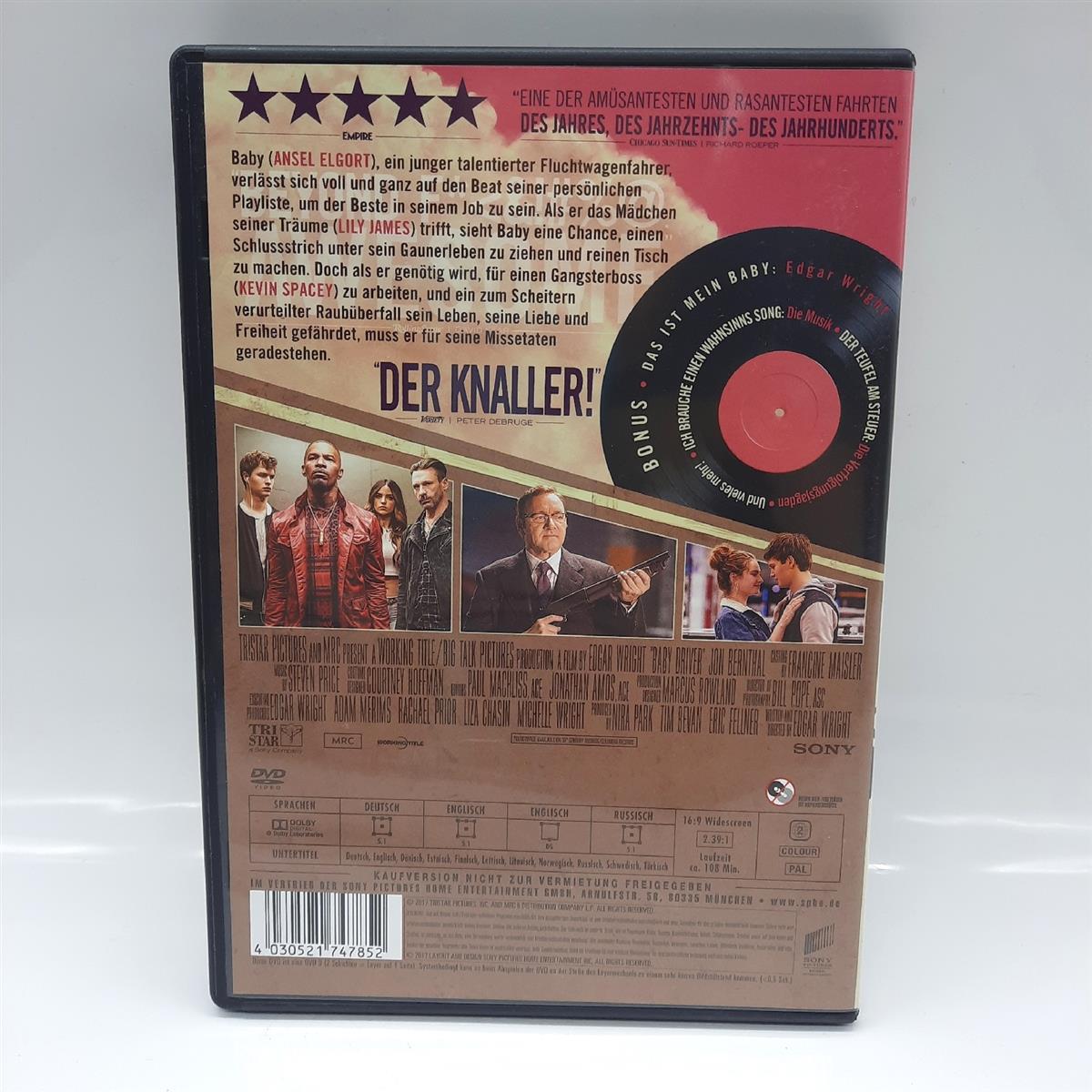 Baby Driver DVD Edgar Wright Action Film Unterhaltung Memorabilia