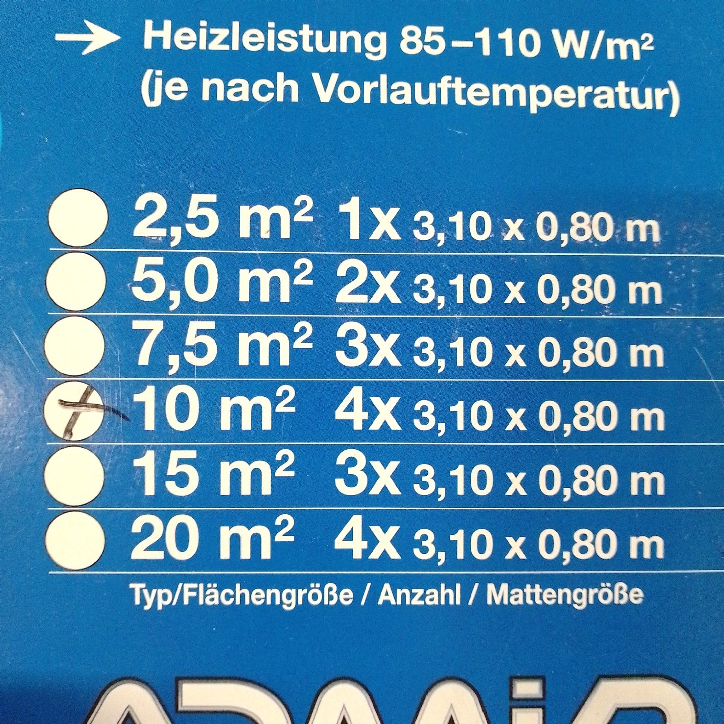 Admiral Fußbodenheizung Heizsystem Heizung Water Power 12 4 x 0